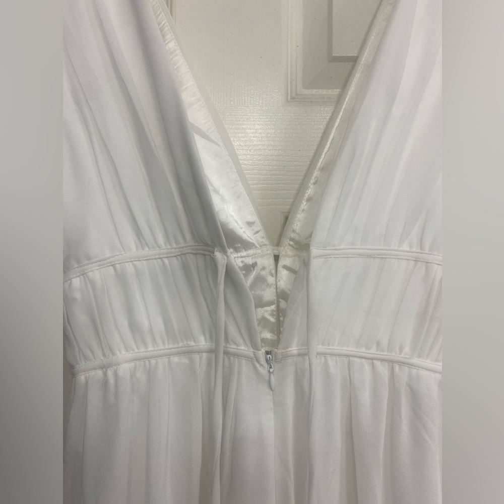 Lulu’s Our Love Song White Ruffled Wide-Leg Jumpsuit - Picture 4 of 7